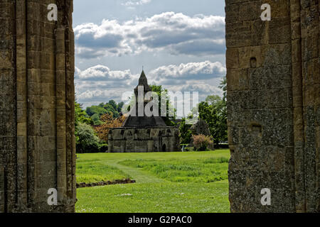 Die Äbte Küche in Glastonbury Abbey Stockfoto