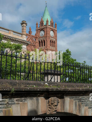 Die Guildhall. Derry Londonderry. Nordirland. Stockfoto