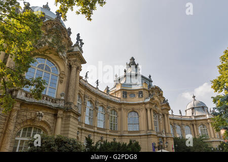 Gebäude des Landwirtschaftsmuseum im Komplex der Vajdahunyad-Burg in der Innenstadt von Budapest, Ungarn. Stockfoto