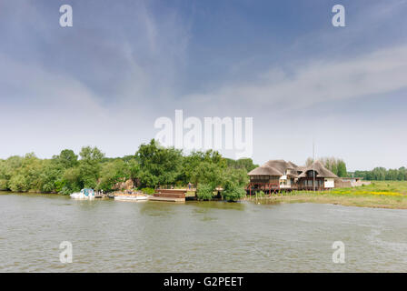 Touristenlager im Donau-Delta, Rumänien, Dobrudscha, Dobrudscha, Dobrudscha, Stockfoto