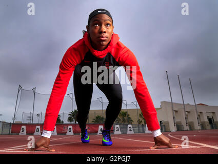 San Diego, Kalifornien, USA. 31. Mai 2016. San Diego State University Sprinter Ashley Henderson. © Howard Lipin/San Diego Union-Tribune/ZUMA Draht/Alamy Live-Nachrichten Stockfoto