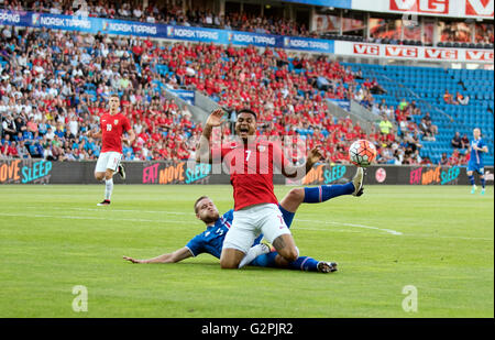 Oslo, Norwegen, 1.Juni. 2016. Norwegen schlug Island 3: 2 in ein Fußball-freundliches Haus im Ullevaal-Stadion. Hier ist Norwegens Joshua King (7) gesehen in Aktion während des Spiels. Bildnachweis: Jan-Erik Eriksen/Alamy Live-Nachrichten Stockfoto