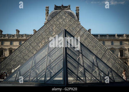 Paris, Frankreich. 15. Juli 2015. Die Pyramide des Louvre. Das Louvre Museum in Paris gilt als einer der weltweit größten und berühmtesten Museen der Welt. Jedes Jahr besucht von mehr als 8 Millionen Menschen. © Andrea Ronchini/Pacific Press/Alamy Live-Nachrichten Stockfoto