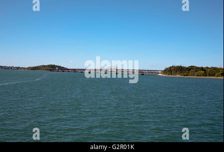 Brücke nach Long Island Boston Harbor und Inseln eine Fläche von Massachusetts Bay Boston Massachusetts, USA Stockfoto