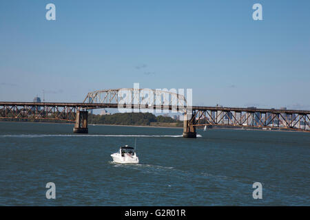 Brücke nach Long Island Boston Harbor und Inseln eine Fläche von Massachusetts Bay Boston Massachusetts, USA Stockfoto