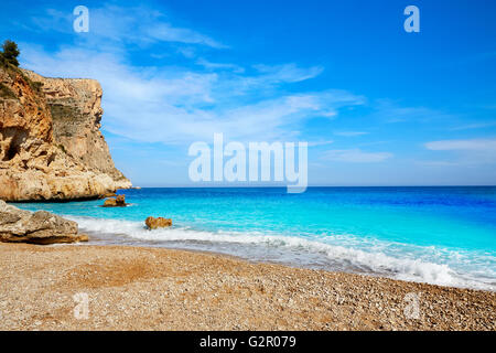 Cala del Moraig-Strand in Benitatxell Alicante in Spanien Stockfoto