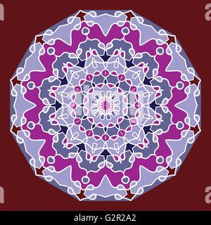 Ornament-orientalische Farbe Karten-Abdeckung mit Mandala. Vintage Deko-Elemente. Handgezeichnete Hintergrund Stock Vektor