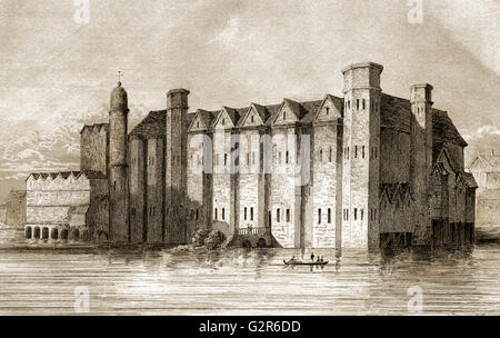 Baynard es Castle, einem mittelalterlichen Palast zerstört in den großen Brand von London 1666 Stockfoto