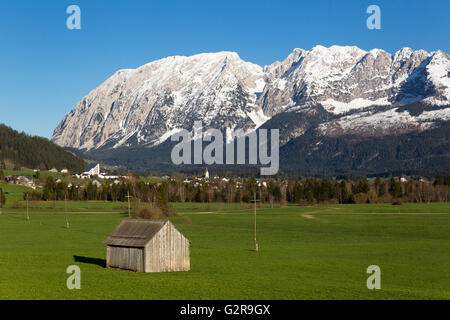 Hinterberger Tal Tal mit Mount Grimming, Ausseerland, Bad Mitterndorf, Steiermark, Österreich Stockfoto