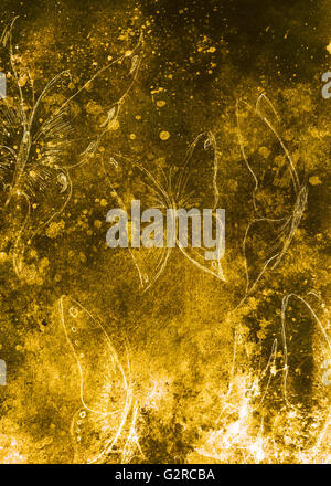 Zeichnung des Schmetterlings. Computer-Collage und Farbe Struktur. Stockfoto