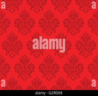 Roten wiederholten Vektor Musterdesign. Elegantes Design im Barockstil Hintergrundtextur Stock Vektor
