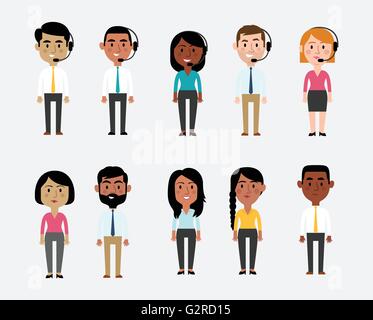 Abbildung von Zeichen Darstellung Büroberufe Stock Vektor