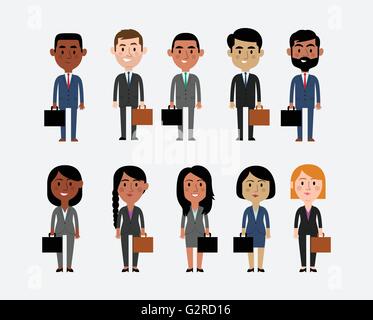 Darstellung von Zeichen mit Business-Berufe Stock Vektor