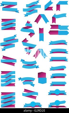 Material-Design Illustration mit Reihe von Bannern, leer Stock Vektor