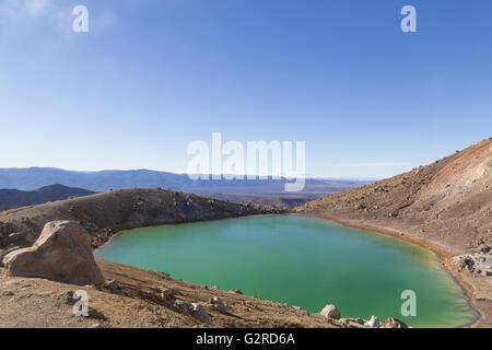 Die Emerald Lakes an den Tongariro Nationalpark auf der Nordinsel in Neuseeland. Stockfoto