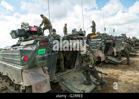 Gardelegen, Deutschland, Panzer Grenadier-Kompanie in einer Praxis auf dem Truppenübungsplatz Altmark Stockfoto