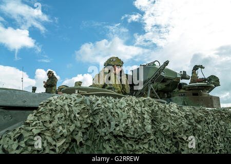 Gardelegen, Deutschland, Panzer Grenadier-Kompanie in einer Praxis auf dem Truppenübungsplatz Altmark Stockfoto