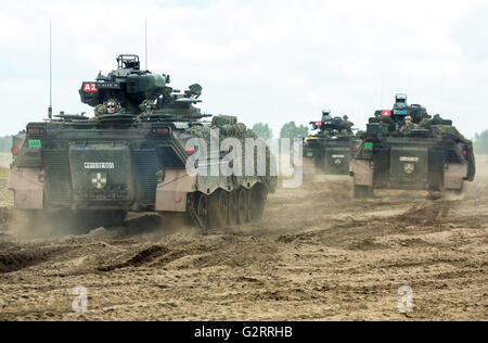 Gardelegen, Deutschland, Panzer Grenadier-Kompanie in einer Praxis auf dem Truppenübungsplatz Altmark Stockfoto