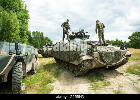 Gardelegen, Deutschland, Panzer Grenadiere auf dem Truppenübungsplatz Altmark Stockfoto