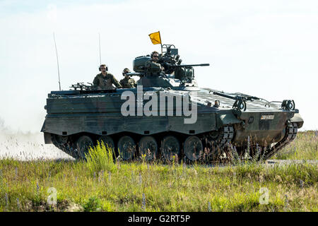 Gardelegen, Deutschland, Panzer Grenadier-Kompanie in einer Praxis auf dem Truppenübungsplatz Altmark Stockfoto