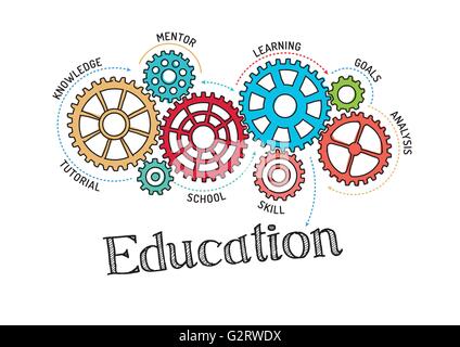 Zahnräder und Bildung Mechanismus Stock Vektor