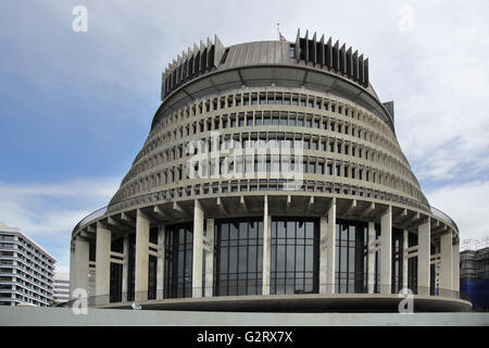 Parlamentsgebäude, bekannte os den Bienenstock in Wellington in der Nordinsel von Neuseeland Stockfoto