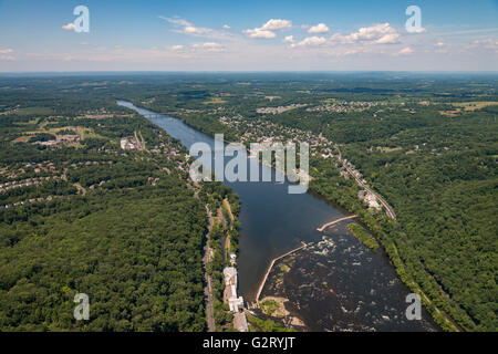 Luftbild Delaware River, New Jersey USA Stockton Stockfoto