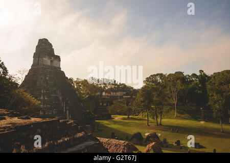 Der Tempelkomplex Tikal in Guatemala Stockfoto