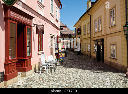 Zeigen Sie auf Barborská Straße in Kutna Hora, Tschechien an Stockfoto