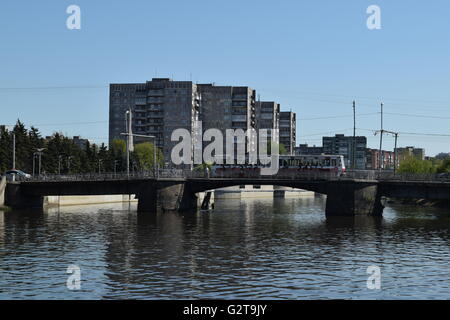 Ansicht des Kaliningrader Gebiets Straßenbahn: moderner Staat der westlichste Straßenbahn in Russland Stockfoto