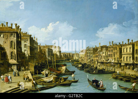 Canaletto - Canal Grande in der Nähe der Rialto-Brücke, Venedig- Stockfoto