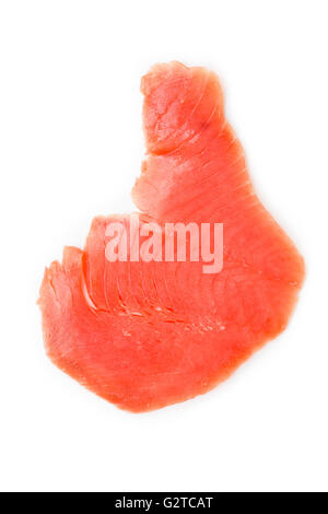 isolierte Scheibe geräucherter Wildlachs Stockfoto