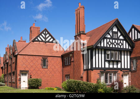 Häuser 15 22 The Causeway 48 Greendale Road, Port Sunlight model Village, Merseyside, England, UK Stockfoto