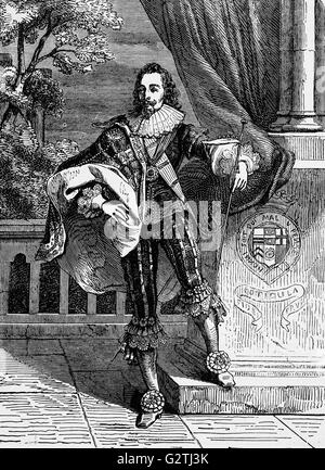 König Charles I, Monarch von England, Schottland und Irland von 1625 bis seine Hinrichtung 1649. Stockfoto