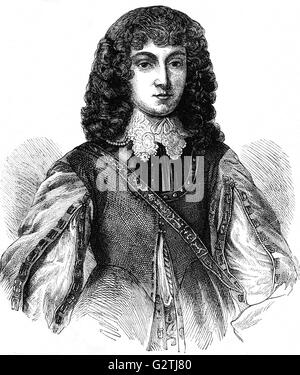 Prince Rupert, Herzog von Bayern aka Prinz Rupert des Rheins, die Mutter war Charles I Schwester Elizabeth.  Er wurde Soldat und kämpfte im Dreißigjährigen Krieg, dann im Jahre 1642, trat Charles I Armee im englischen Bürgerkrieg war er der Royalist Kavallerie in der ersten großen Schlacht des Krieges bei Edgehill Oktober 1642 führen. Stockfoto