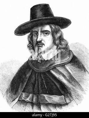 John Bradshaw (1602-1659) war ein englischer Richter, bekannt für seine Rolle Präsident des High Court of Justice während des Prozesses gegen König Charles ich und als der erste Lord Präsident des Staatsrates des englischen Commonwealth. Stockfoto