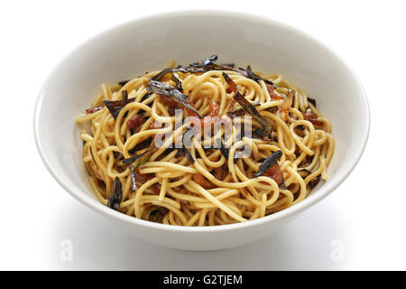 Nudeln mit Lauch Öl und Sojasauce, chinesisches Essen in Shanghai Stockfoto