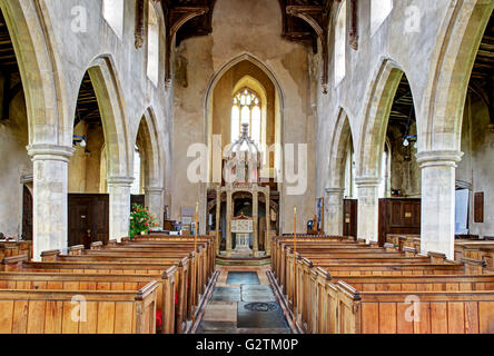 Innenraum der Kirche St Botolph im Dorf Trunch, Norfolk, England UK Stockfoto