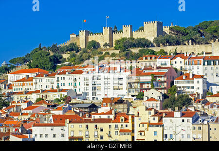 São Jorge Castle über Stadt, Lissabon, Portugal Stockfoto