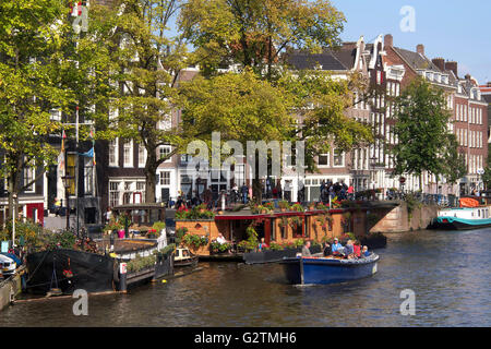 Prinsengracht Kanal, Amsterdam, Provinz Nord-Holland, Holland, Niederlande Stockfoto