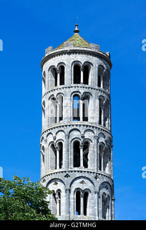Fenestrelle Turm oder Campanile Saint-Theodorit Kathedrale, Gard, Languedoc-Roussillon, Frankreich Stockfoto