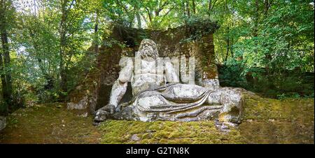 Neptun Skulptur, sacro Bosco, heilige Wald, Park der Monster, Parco dei mostri, Bomarzo, Latium, Italien Stockfoto