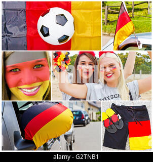 Deutsche Fußball-Fans - Foto-collage Stockfoto