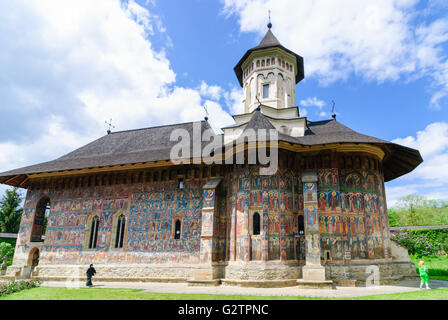 Kloster Moldovita; Kirche, Buna Vestire ("Maria Verkündigung"), Rumänien, Moldau, Moldawien, Moldau Karpaten, Moldovita Stockfoto