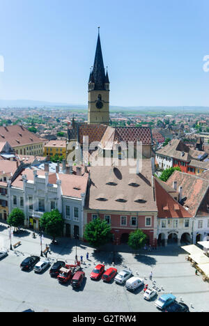 Piata Mica (kleiner Platz) und evangelische Pfarrkirche, Rumänien, Siebenbürgen, Transsilvanien, Siebenbürgen (Transsilvanien), Stockfoto