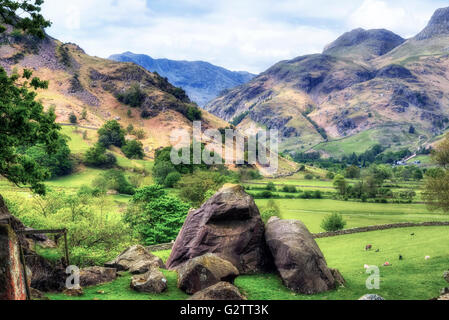 Langdale Pikes, Lake District, Cumbria, England, UK Stockfoto