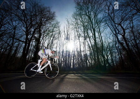 2015 Paris - Nizza. Prolog, Stufe 1. Prolog 6,7 km. Bradley Wiggins. Maurepas / Maurepas. Stockfoto