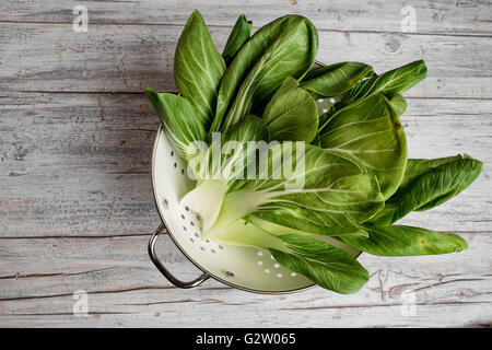 Frische Blätter von Bok Choy kochbereit Stockfoto