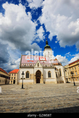 Altstadt von Zagreb, St.-Markus-Kirche in der Oberstadt Stockfoto