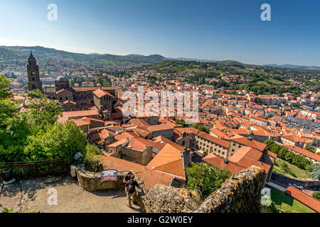 Le Puy Kathedrale, Cathédral ND de l'Annoncion, UNESCO-Weltkulturerbe, Le Puy-En-Velay, Haute Loire, Auvergne, Frankreich Stockfoto